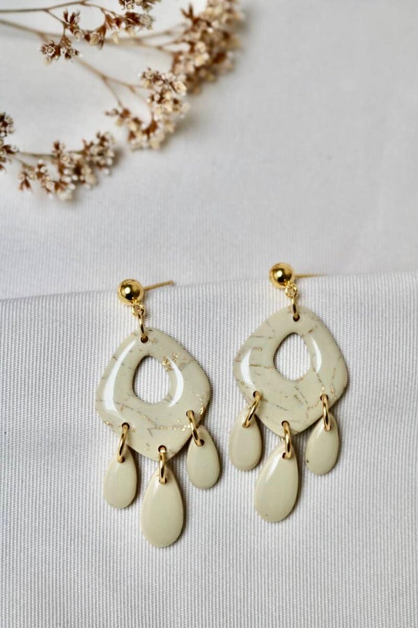 Oorbellen Alice Beige