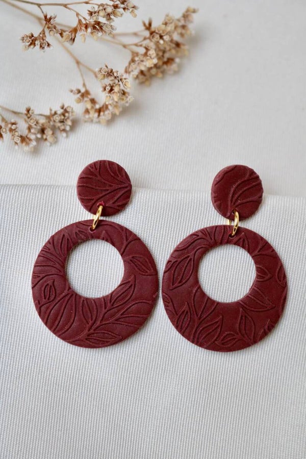 Oorbel Maya Bordeaux Rood