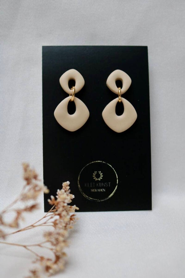 Oorbellen Eva Beige