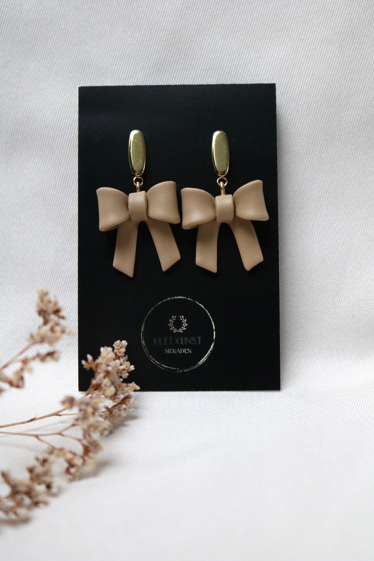 Oorbellen Strik Taupe