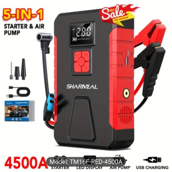 Portable car jump starter with air