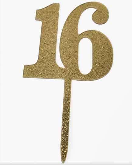 Topper 16 glitter goud
