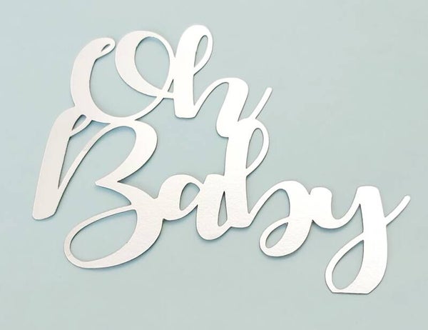 Topper glans karton zilver Oh Baby homemade