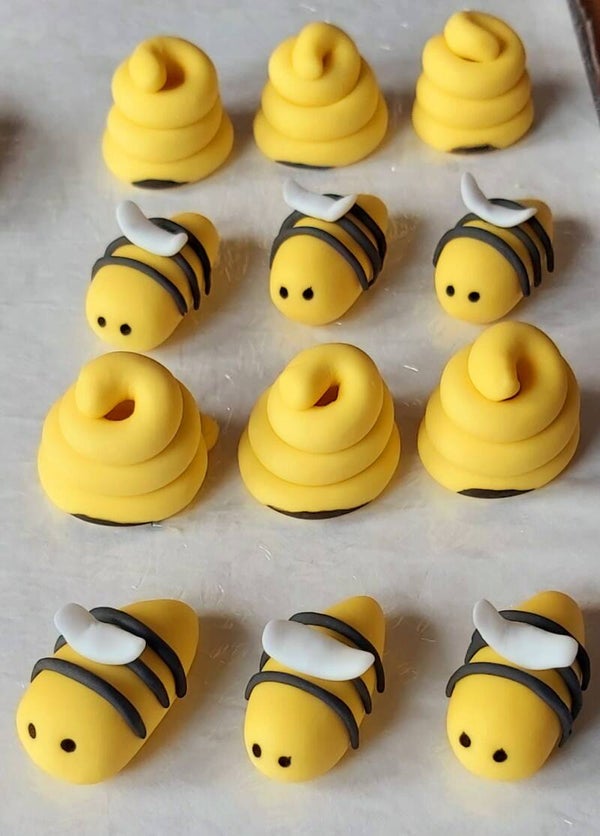 Bijen cupcake toppers 12 delig