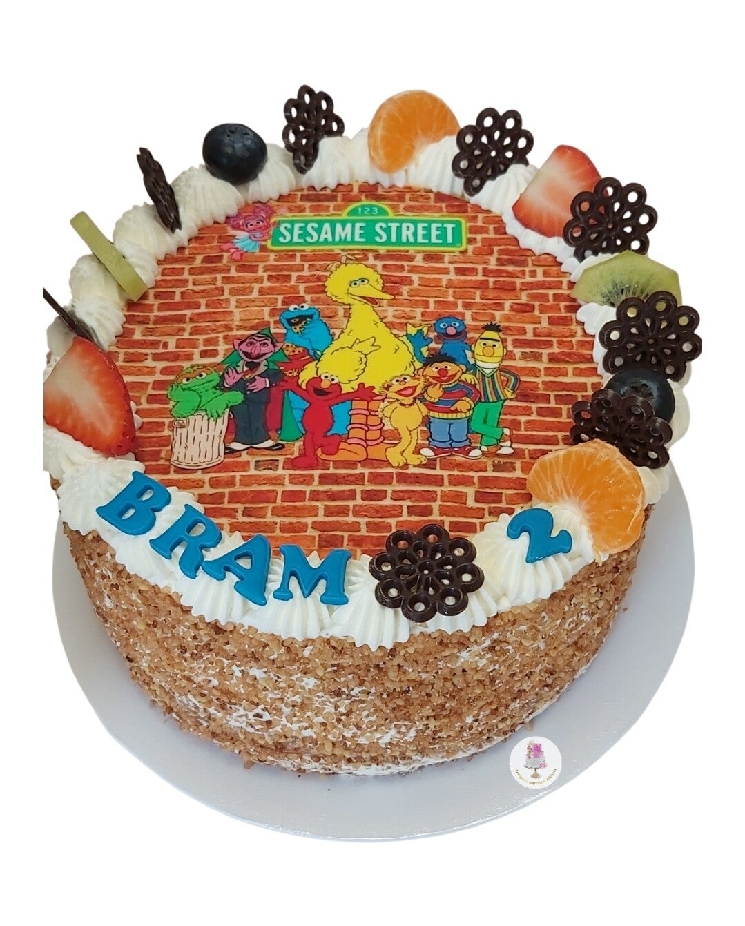 Slagroomtaart sesame street, 10 personen
