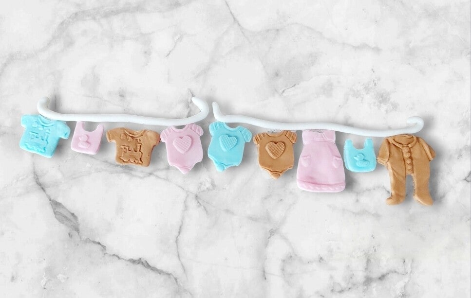 Waslijn 2 delig babykleding gender reveal