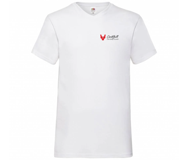 CentiBull Shirt - White - V-kraag - Logo voorkant