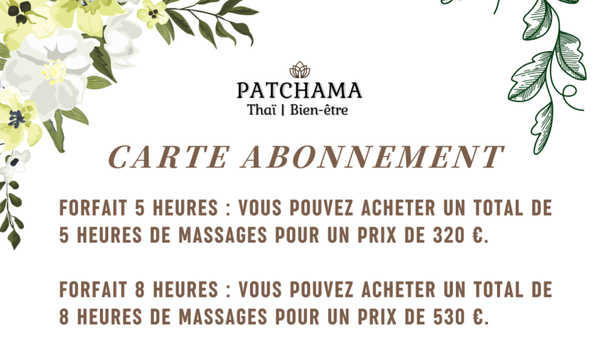 ABONNEMENT 5 HEURES THAÏ MIX MASSAGE