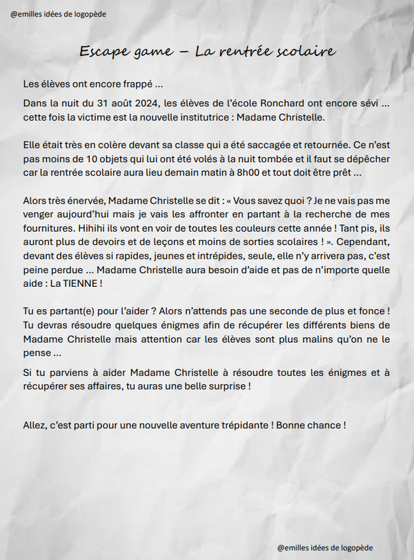 Rentrée scolaire (école)