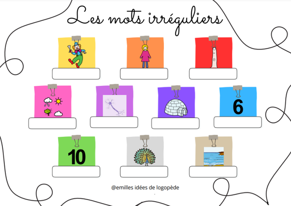 Les mots irréguliers fréquents (fiches)
