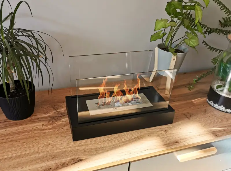 Compacte bio-ethanol tafelhaard GezelVlam Home voor sfeer zonder rook
