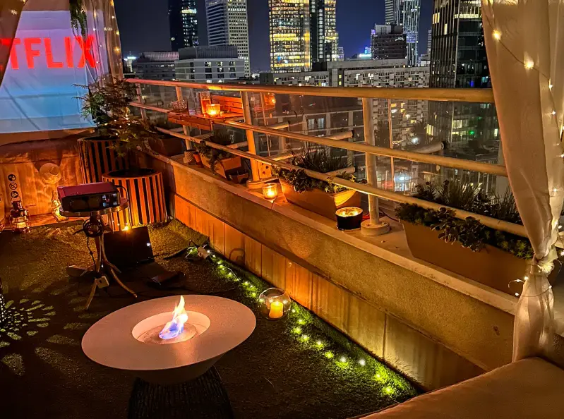 Balkonbioscoop onder de sterren met GezelVlam bio-ethanol haard