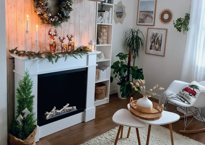Kerstsfeer op bestelling. Deze haard zegt: geen rook, alleen magie