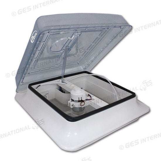 ExtraFan 28 transparant dakluik 28x28 cm met 12V ventilator