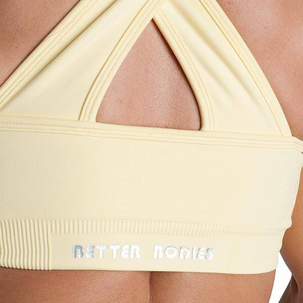 Better Bodies Scrunch Sports Bra - Washed Yellow