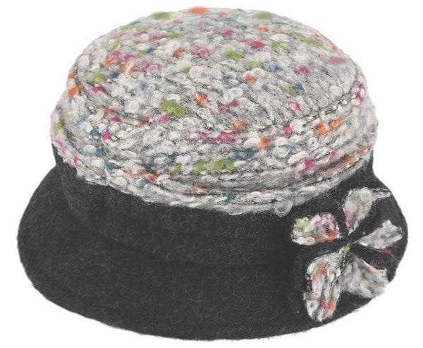 Dames hoed grijs en multi