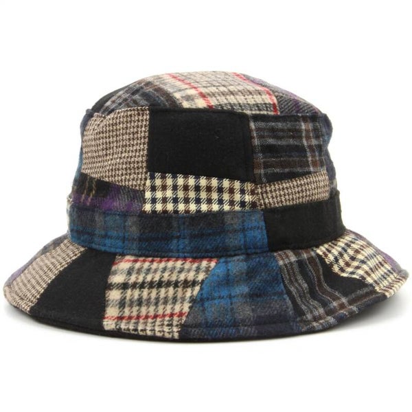 Patchwork hoed blauw