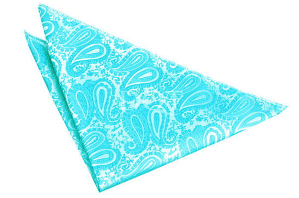 Turquoise Paisley  pocket pochet