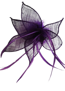 Fascinator paarse bloem