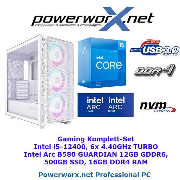 Gaming Komplett-Set – Intel Core i5-12400 & Intel Arc B580