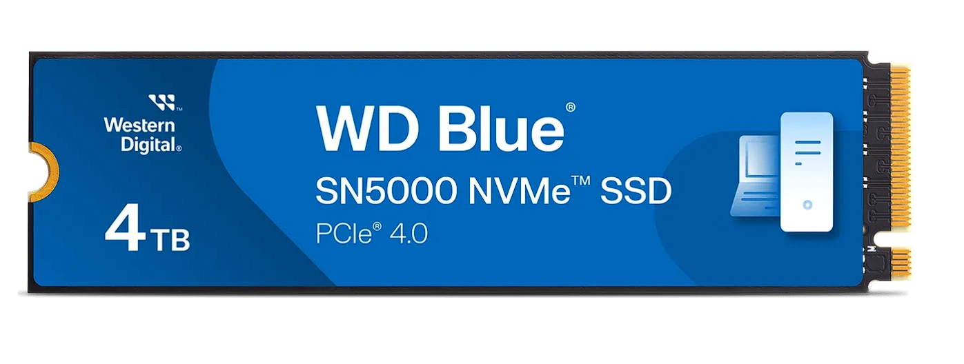 Western Digital WD Blue SN5000 NVMe SSD 4TB, M.2 2280 / M-Key / PCIe 4.0 x4, WDS400T4B0E / WDBS3F0040BNC
