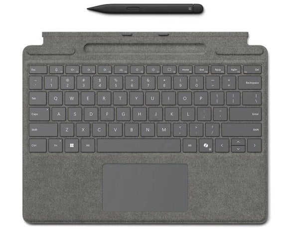 Microsoft Surface Pro Signature Keyboard mit Copilot-Taste Platin, Surface Slim Pen 2 Bundle ** GEÖFFNETE VERPACKUNG ***