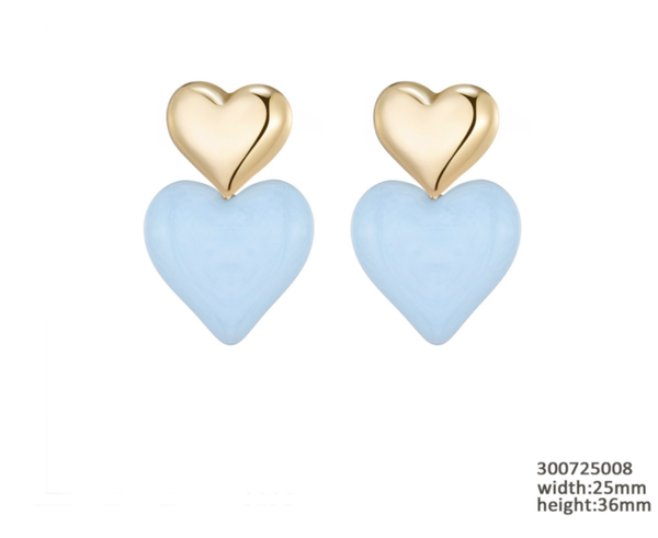 Colourful heart oorbellen