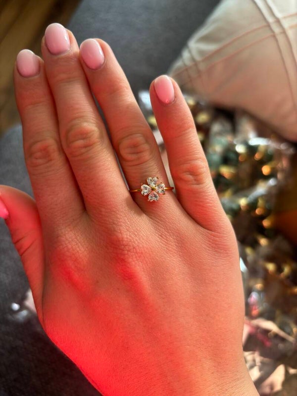 Klaver diamant ring Goud