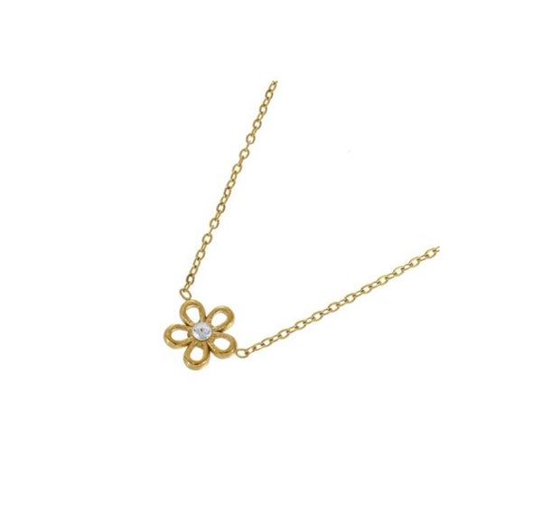 Diamant Flower Ketting