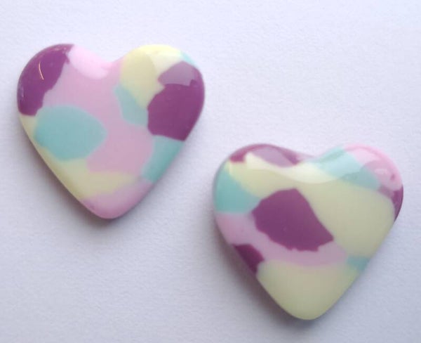 Multi color hartjes oorbellen