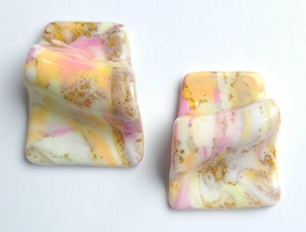 Folded roze vanille goud glitter