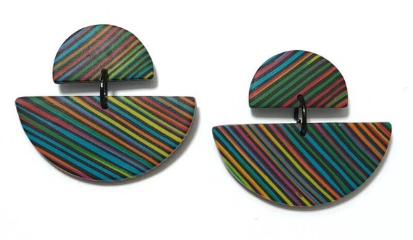 Wild stripes halve rondjes black set 1