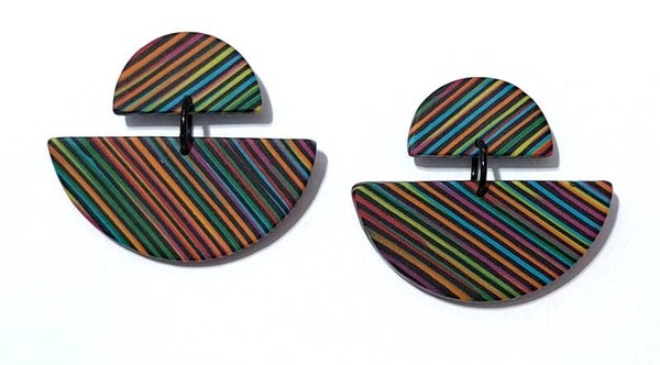 Wild stripes halve rondjes black set 2