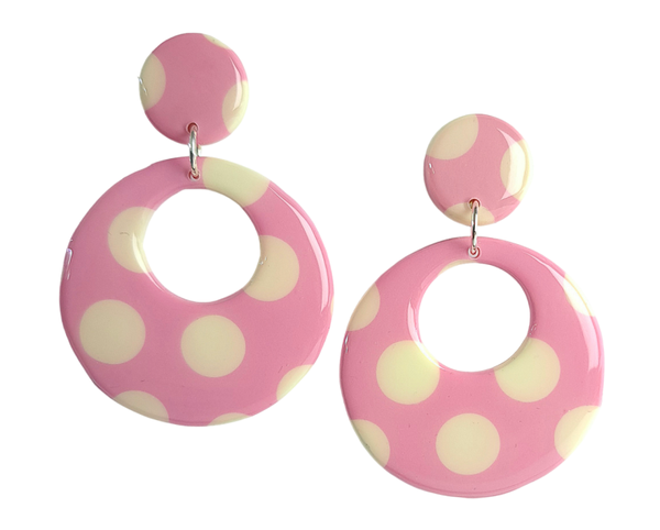 Stippen cirkel oorbellen