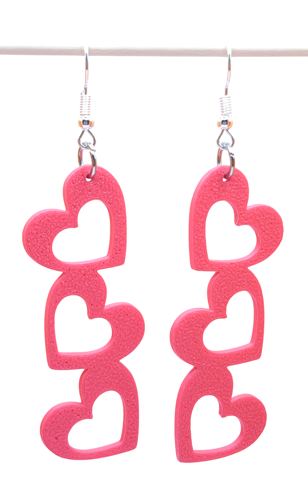 Hartjes oorbellen rood