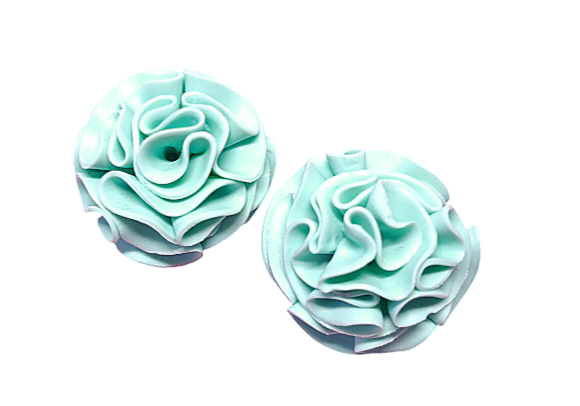 Bloem oorbellen licht aqua