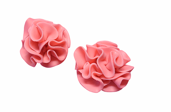 Bloem oorbellen roze