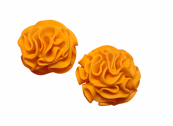 Bloem oorbellen oranje/geel