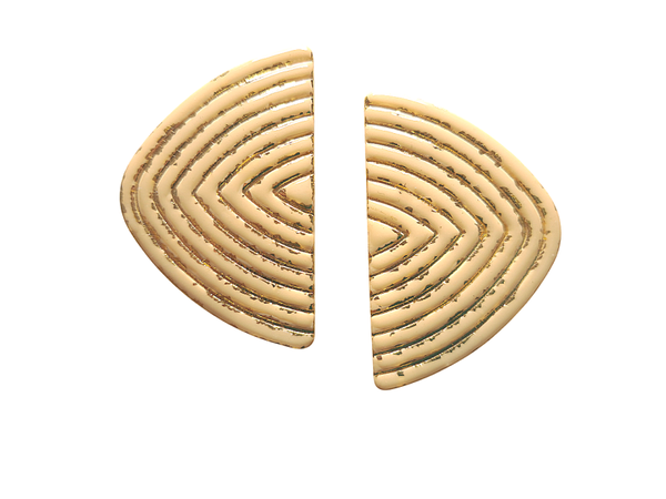 Glamour halve cirkel vanille/goud oorbellen