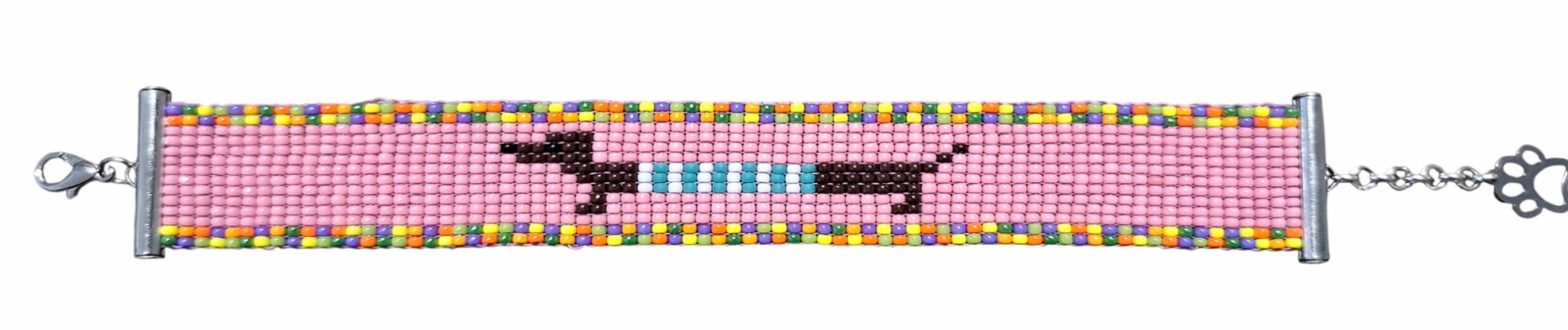 Teckel armband breed licht roze