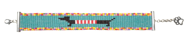 Teckel armband breed aqua