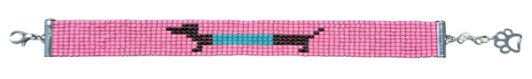 Teckel armband roze