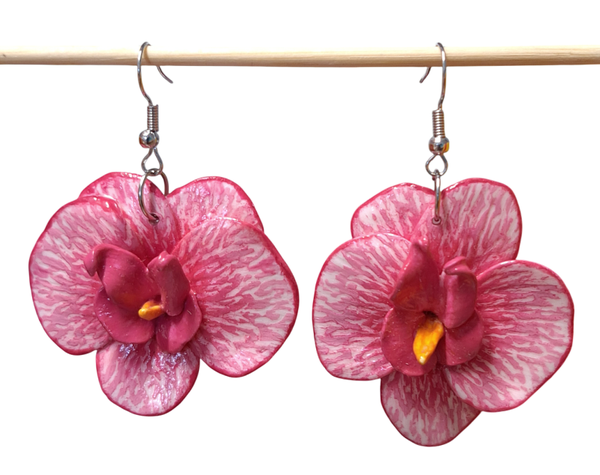 Orchidee oorbellen roze