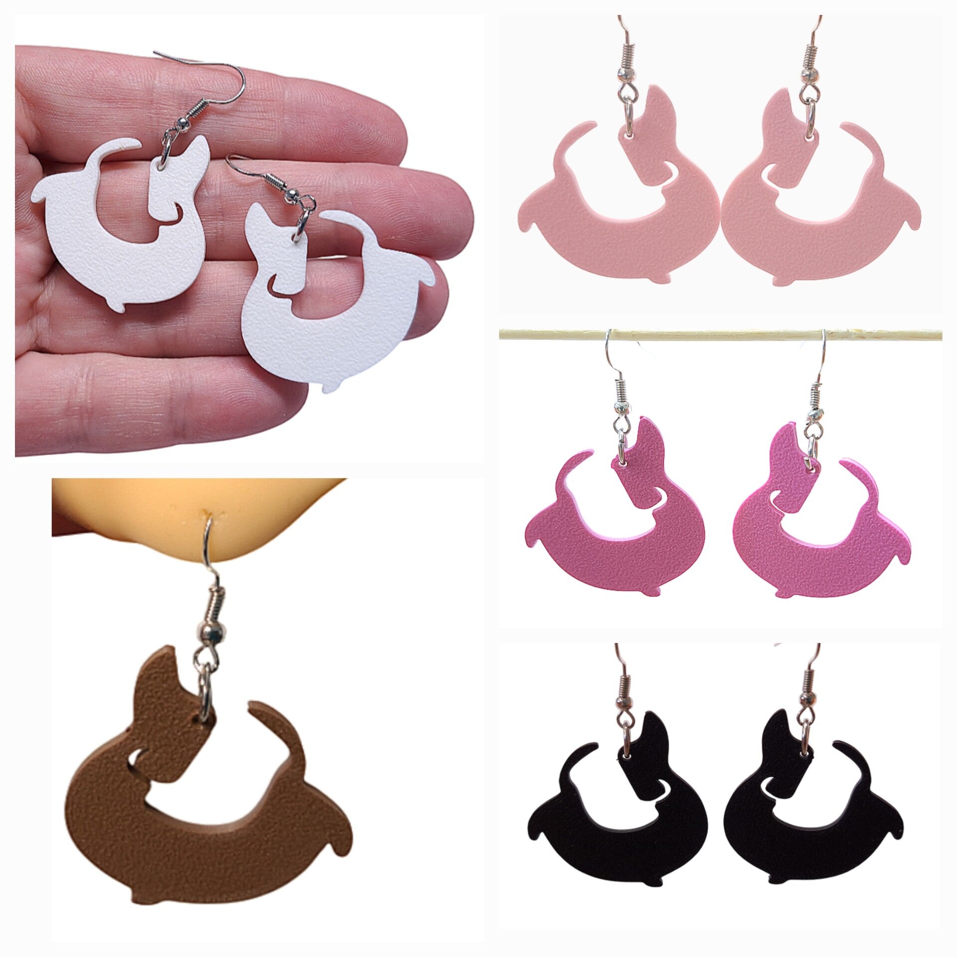 Teckel oorbellen diverse kleuren