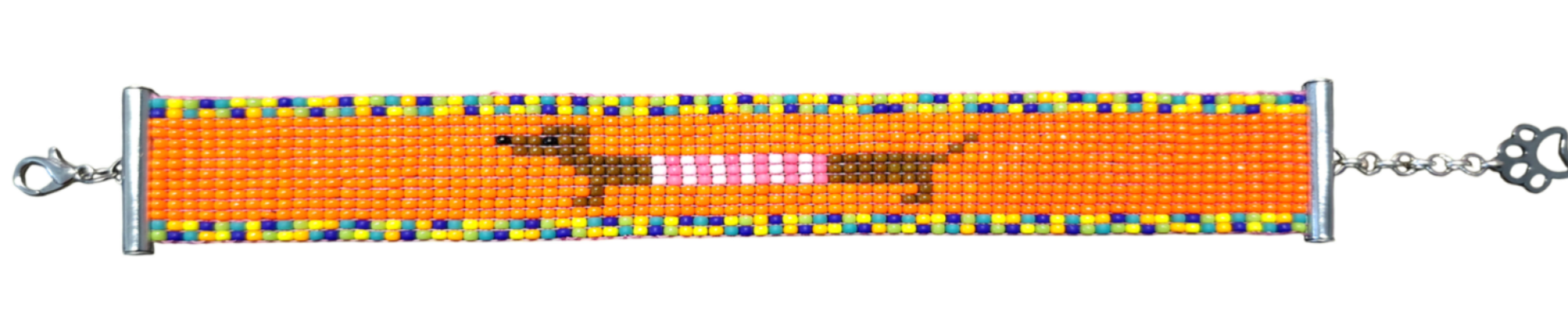 Teckel armband breed fel oranje