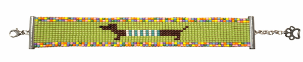 Teckel armband breed lime