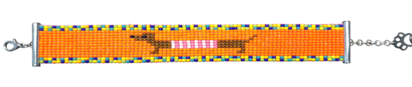 Teckel armband breed fel oranje