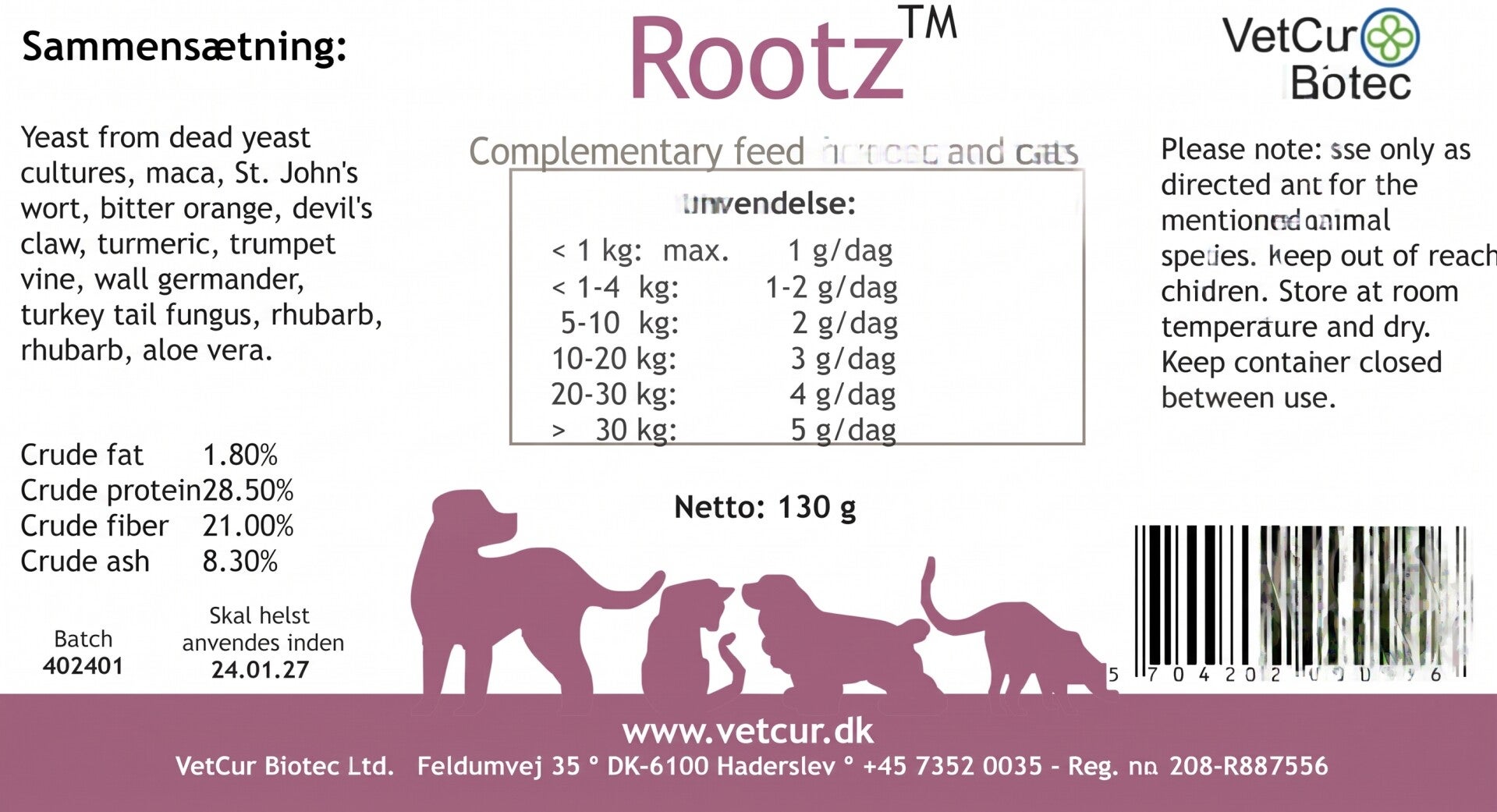 Rootz Hond en Kat 130g by VetCur