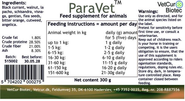 ParaVet poeder 130g Hond en Kat by VetCur