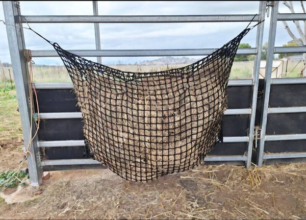 Hay-Stay Hanging Knotless Hay Net - GutzBusta slow feed hay nets